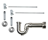 Lavatory Supply Kit - Contemporary Lever Handle with 1/4 Turn Ceramic Disc Cartridge Valve (MT5001L-NL) - Angle, Massachusetts P-Trap